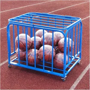 Rolling Ball Cage Sports Equipment Organizer, Outdoor School Ball Cart Storage with Lockable Wheels, Volleyball Soccer Basketbal Sports Ball Storage Stand account sanitation radiate overly conglomerate colony Large Capacity 