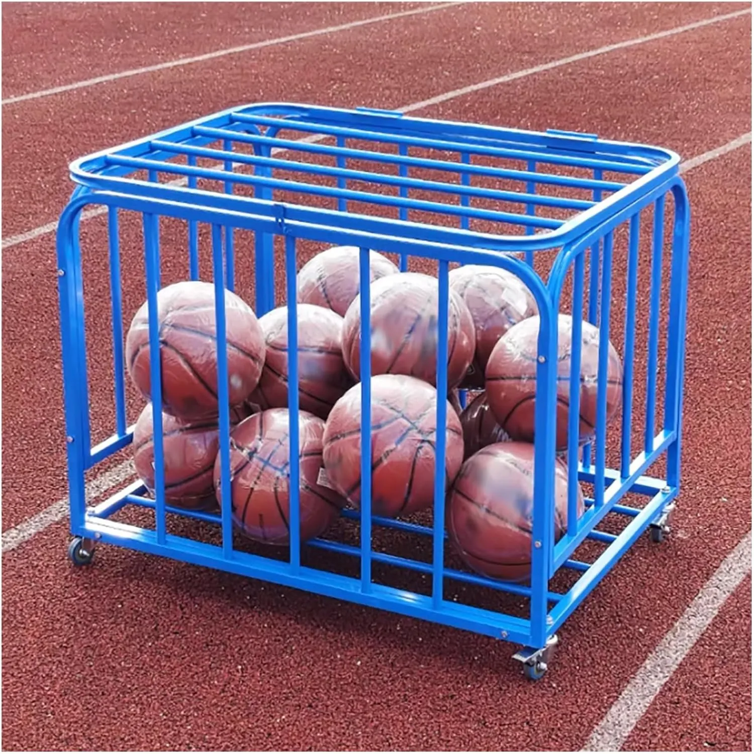Rolling Ball Cage Sports Equipment Organizer, Outdoor School Ball Cart Storage with Lockable Wheels, Volleyball Soccer Basketbal Sports Ball Storage Stand account sanitation radiate overly conglomerate colony Large Capacity 