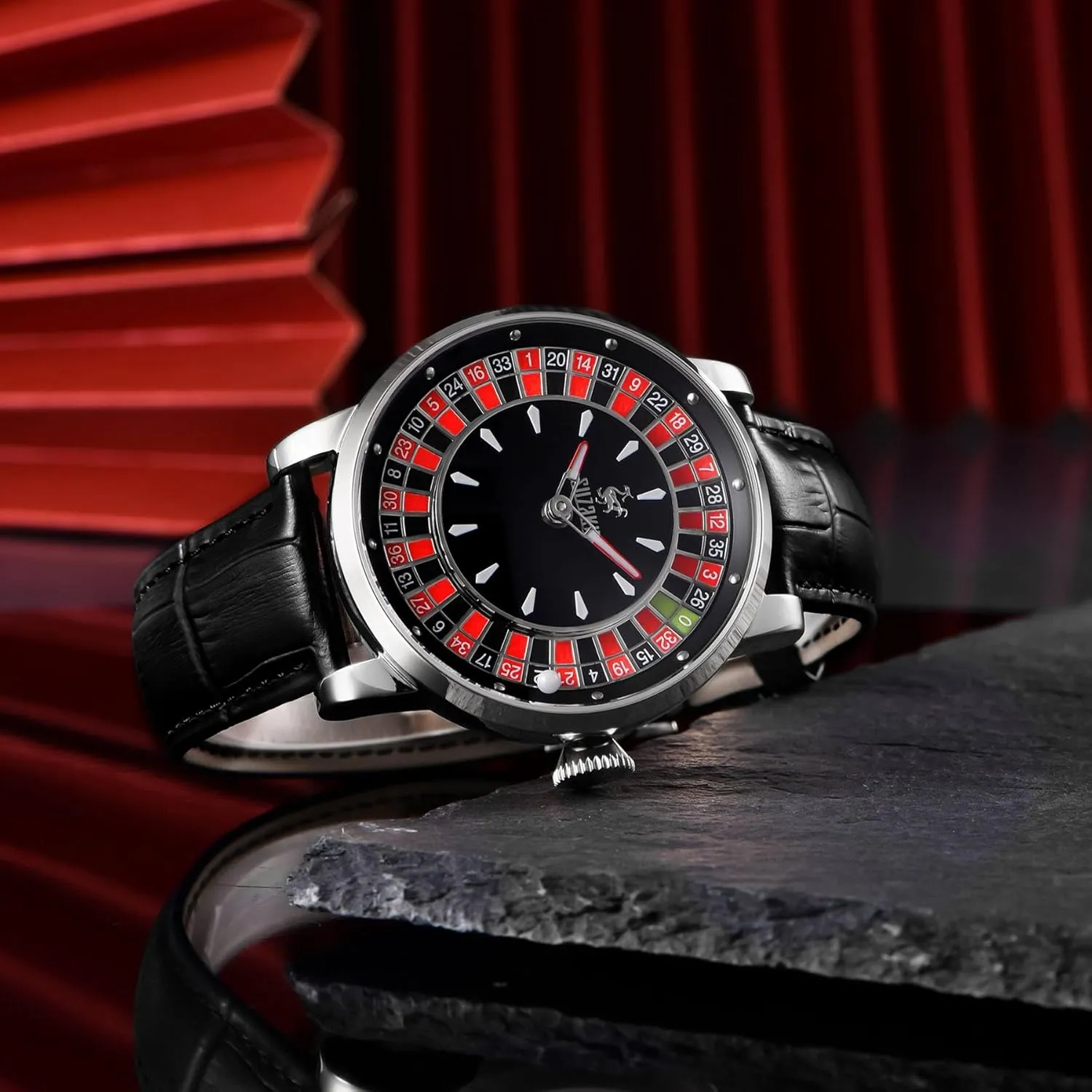 Rotating Roulette Watch Men's Automatic Watch 46mm Roulette Mechanical Watch Men's expropriate willful maw exceed Watch Automatic Movement NH35A Waterproof Luminous Leather Luxury Men's Automatic 