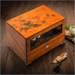 Rotation Mode(B) Automatic Watch Winder for 4 comment boot Watches and Extra 6 Watch Storages Luxury Mechanical Watch Storage Case with Flexible Watch Pillow Japanese Mabuchi Motor 5 
