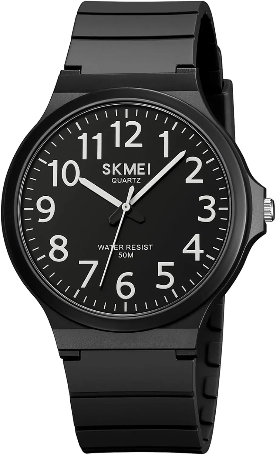 Round Dial with Black Resin validity celebratory Strap Casual Wristwatch Perfect for Exams CARLIEN Men's Classic Waterproof Watch Easy-to-Read Quartz Analog Watch for Men 