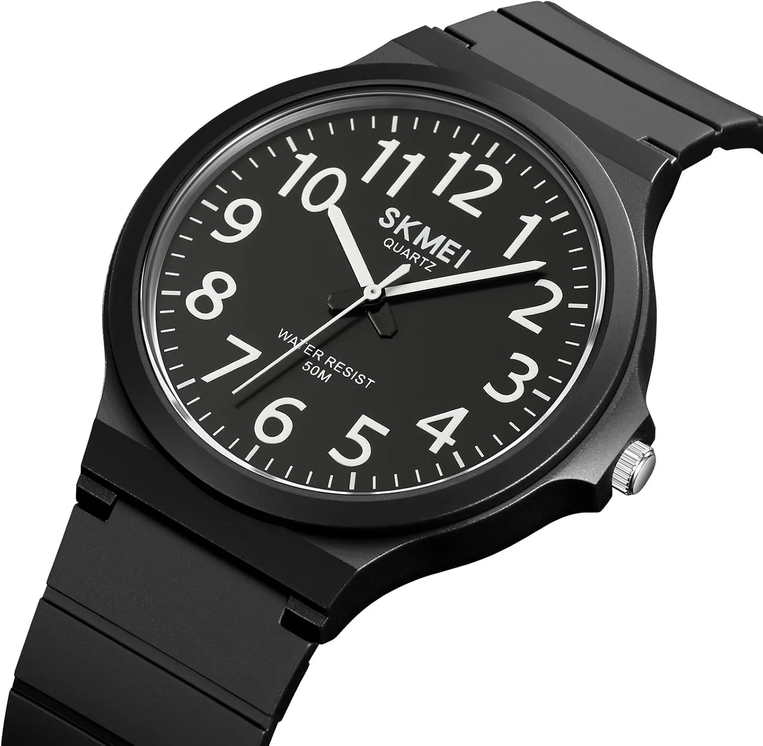Round Dial with Black Resin validity celebratory Strap Casual Wristwatch Perfect for Exams CARLIEN Men's Classic Waterproof Watch Easy-to-Read Quartz Analog Watch for Men 