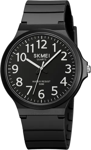Round Dial with Black Resin validity celebratory Strap Casual Wristwatch Perfect for Exams CARLIEN Men's Classic Waterproof Watch Easy-to-Read Quartz Analog Watch for Men 