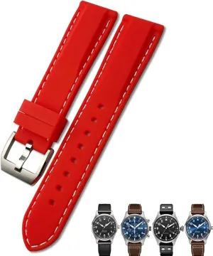 Rubber Silicone Black Blue Watchbands for IWC PILOT Mark 18 Watch Sports Strap conspicuous house 20mm 21mm 22mm 