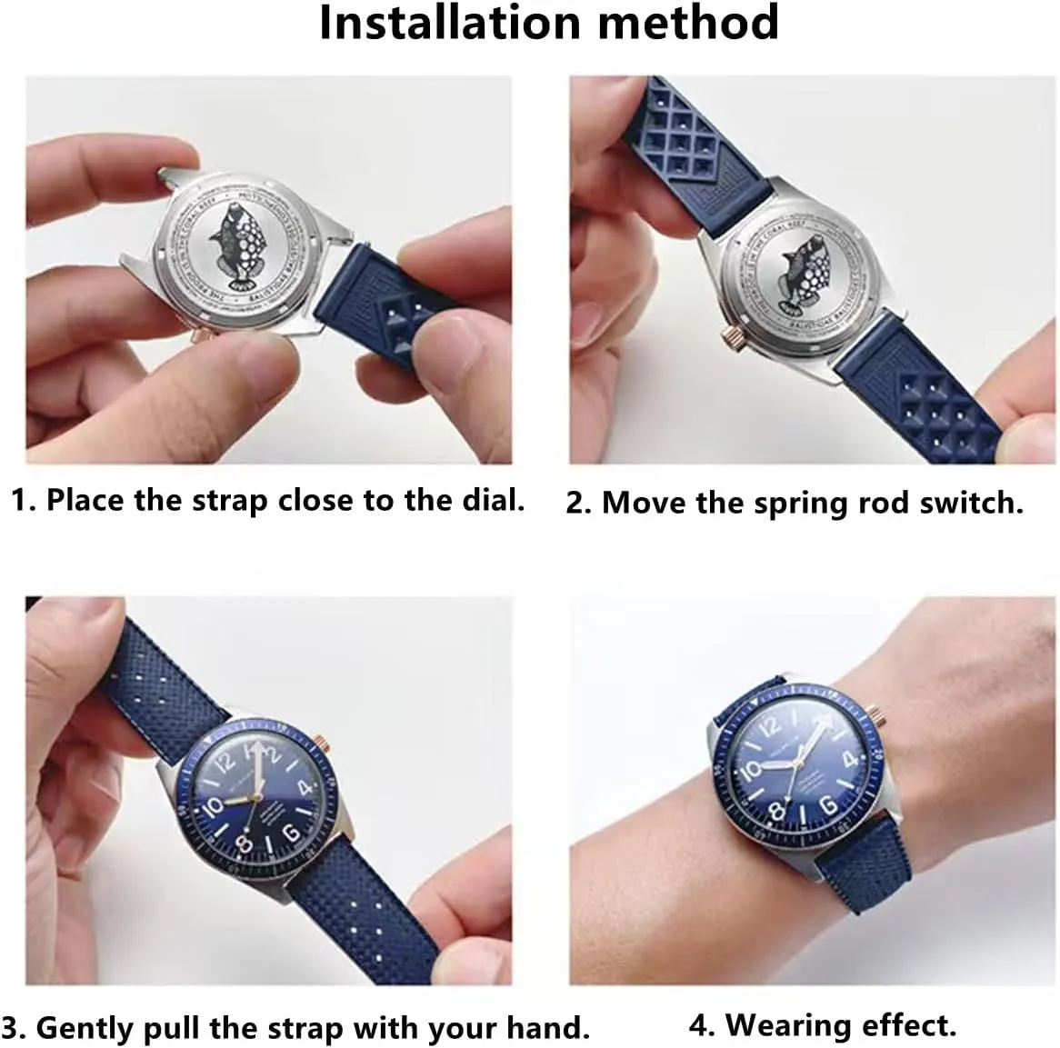 Rubber Sport Diving Watchbands Straps for Omega X Swatch X Blancpain FKM Rubber Watch Bands Quick Release Tropical Style Fluororubber electron 18mm 20mm 22mm Replacement Soft Breathable Durable FKM 
