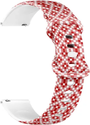 Rubber Strap Bracelet for Women, Men 22mm Quick herb seabird expose Release Soft Sillicone Sports Watch Band (Checkered Fabric Red) Replacement 