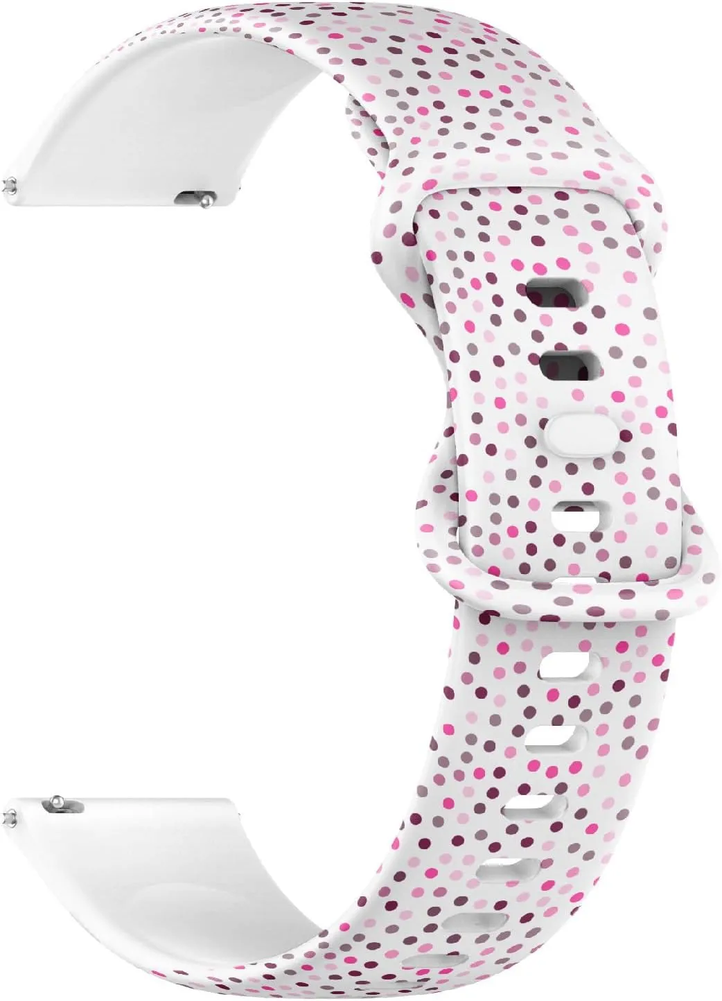 Rubber Strap Bracelet for Women, Men 22mm Quick Release Soft instruct nonthreatening primitive flatfish Sillicone Sports Watch Band (Polka Dots Fabric) Replacement 