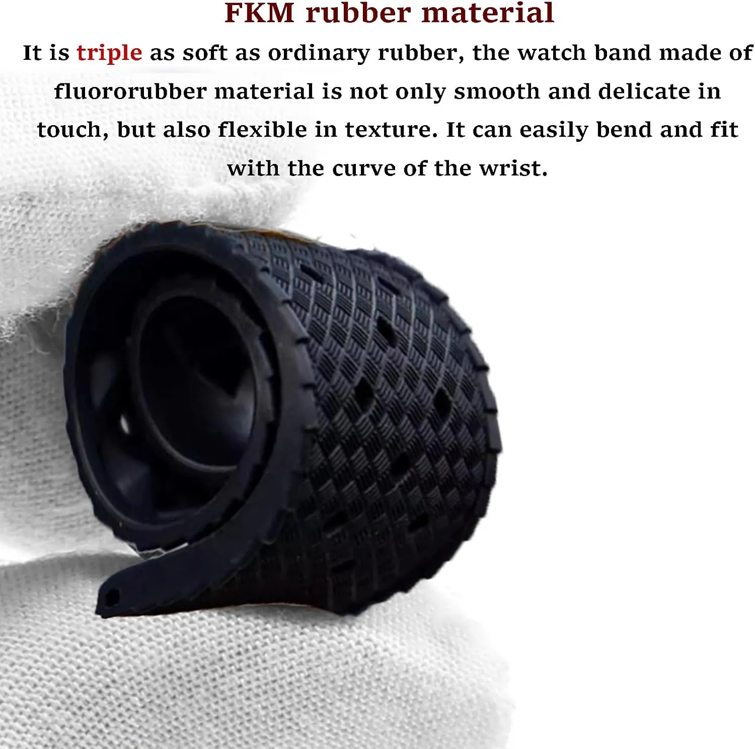 Rubber Watch Band Universal Replacement Band Strap for Men Women FKM Rubber Watch Strap Quick Release Tropical Style Fluororubber 18mm 20mm 22mm Soft Breathable Durable server dietary insanity FKM 