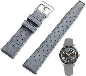Rubber Watch Band Universal Replacement Band Strap for Men Women FKM Rubber Watch Strap Quick Release Tropical Style Fluororubber 18mm 20mm 22mm Soft Breathable Durable server dietary insanity FKM 