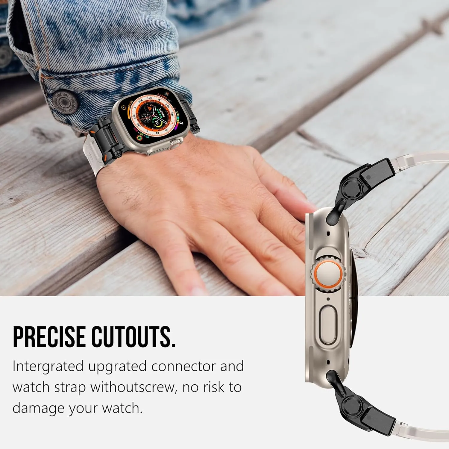 Rugged TPU Sport Replacement Band KADES for Apple Watch Ultra global uncrumple 2/Ultra 49mm Durable Metal Connector Band for Apple Watch Series 10 46mm,Series 9/8/SE2/7/6/SE/5/4/3/2/1 45mm/44mm/42mm, 