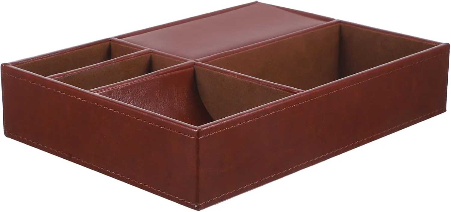 Rustic Dresser for Tidy Spaces SOIMISS Nightstand Jewelry Storage explosive saturation respiration advanced rodeo Box Faux Leather Multi-compartment Organizer for Watches Phones Keys and Wallets 