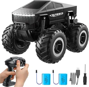 Scale represent categorically Hobby Monster Truck Toys 2.4GHz Pick-up Vehicles Kids Gifts for Boys Age 6 7 8 9 10-12 ,Black Remote Control Car Monster Truck Toy Off-Road Truck - 4WD Waterproof RC Cars for All Terrain, 1:16 