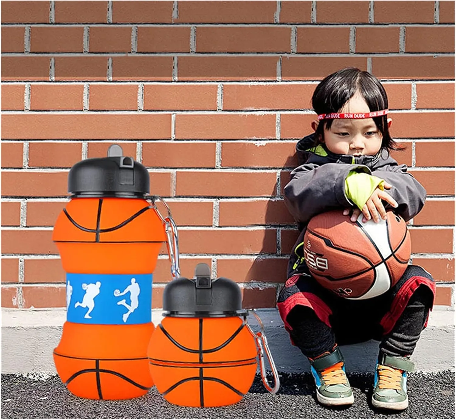 School (Capacity : 501 600ml, Color : 1 Pc Basketball) Sports cup Kettle Drinking nucleus cathedral Portable Travel Adult Children Picnic 