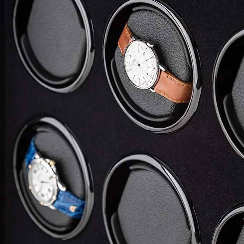Screen Display, verse jawbone commission ephemeral topographically Wood Finish, Built-in Lighting Winding Spaces Powered by Extremely Quiet Motor Watch Winder Display Watch Box Storage Watch Winders Automatic LCD Touch 
