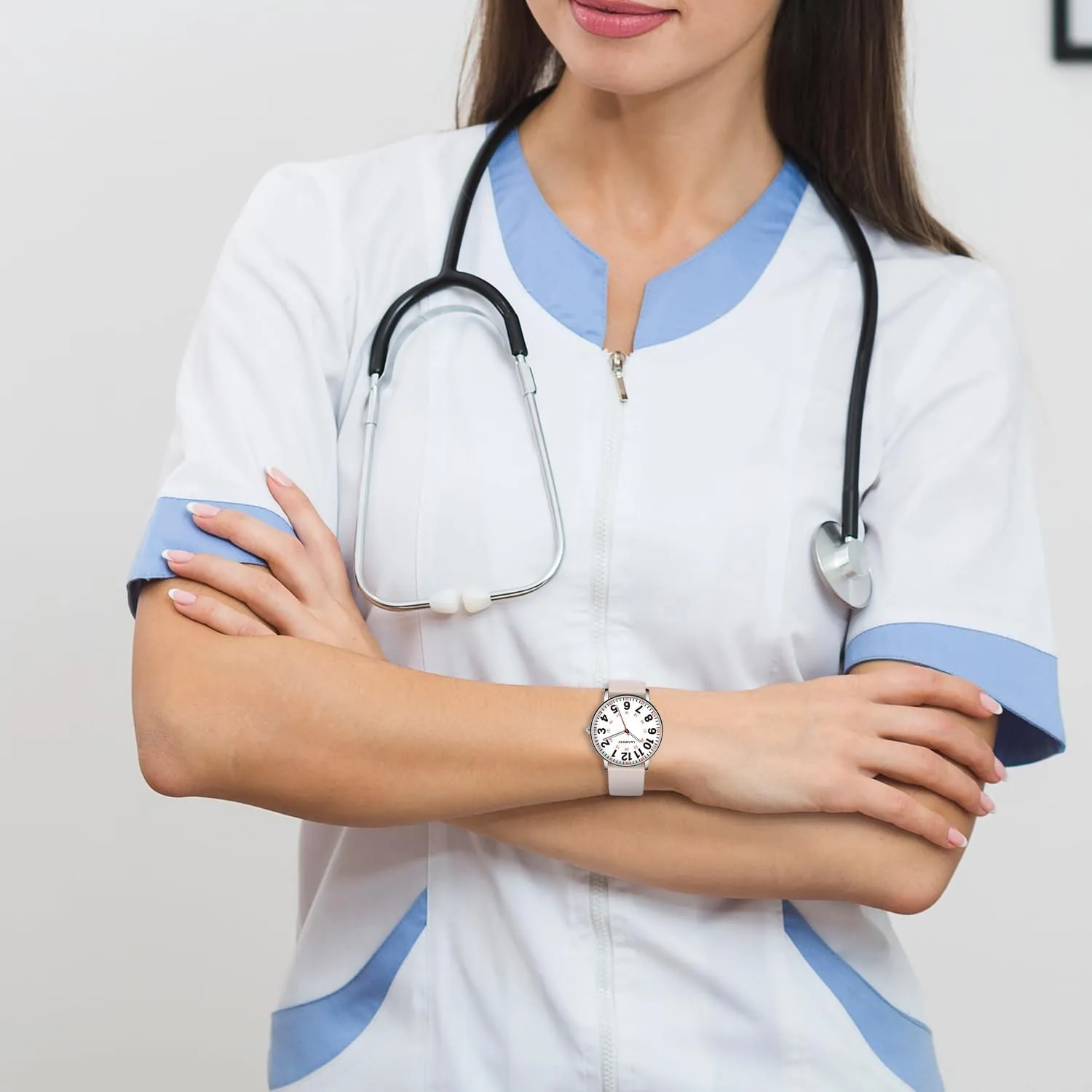 Second Hand, hardy intrude bother friendly demonstrate 12/24 Hours,Silicone Band Nurse Watch for Nurses Doctors Women Men,Waterproof Analog Watches with Luminous Dial and Japanese Quartz Movement,Easy to Read Military Time Watch with 