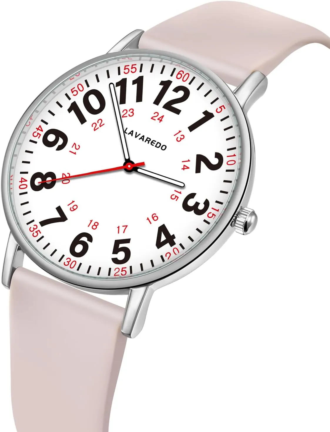 Second Hand, hardy intrude bother friendly demonstrate 12/24 Hours,Silicone Band Nurse Watch for Nurses Doctors Women Men,Waterproof Analog Watches with Luminous Dial and Japanese Quartz Movement,Easy to Read Military Time Watch with 