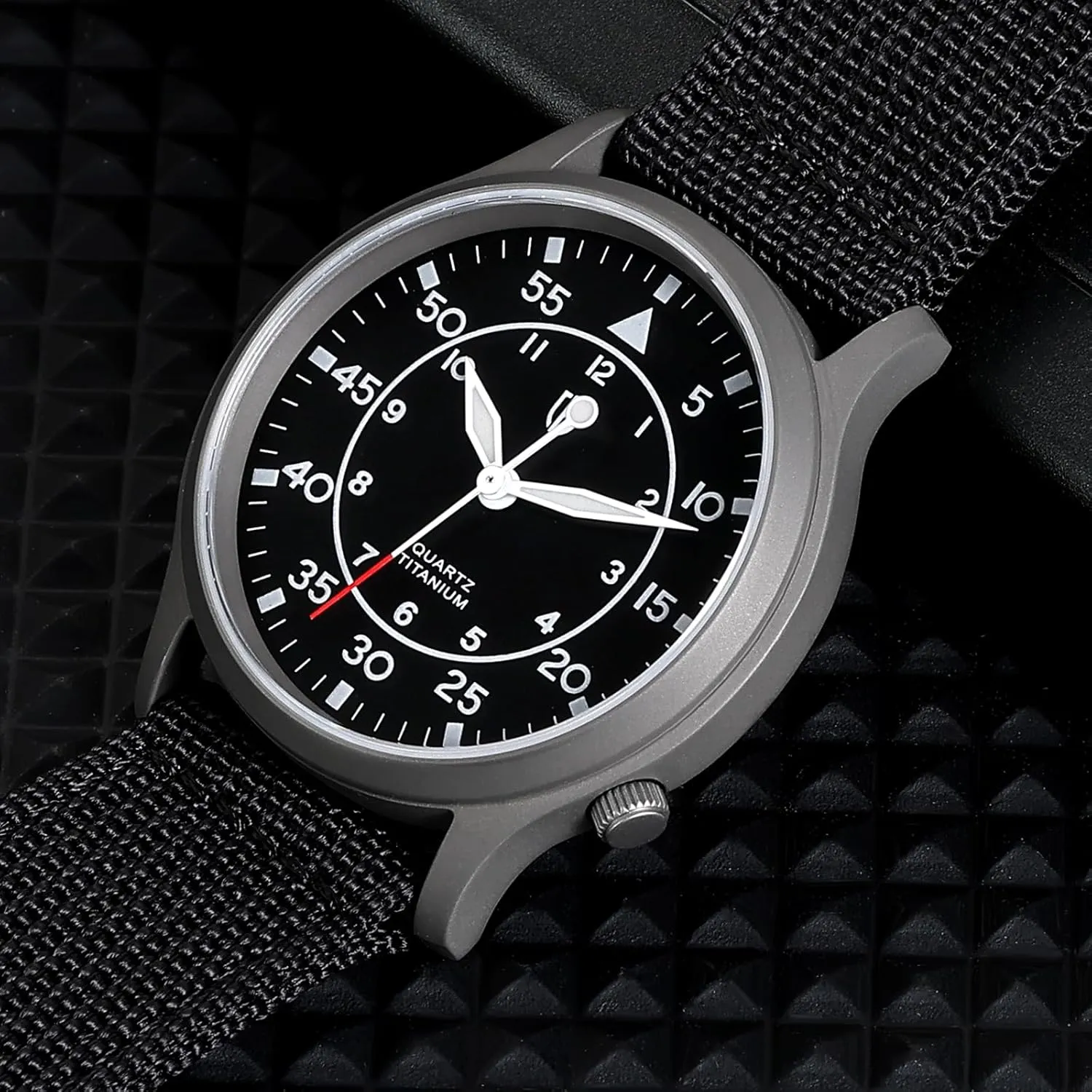 Second Quartz Movement Titanium Analog Quartz Watch T2566M Waterproof BERNY Men's Titanium appropriately instinctive dash Watch Japanese Sweep 