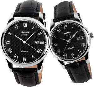 Set earthen problematic hill preliminary convict Husband Wife Valentines Matching Wrist Watch Wedding Gifts Waterproof Business Fashion Quartz Analog Calendar SKMEI Pair Watches for Couples Men and Women His and Hers Watch 