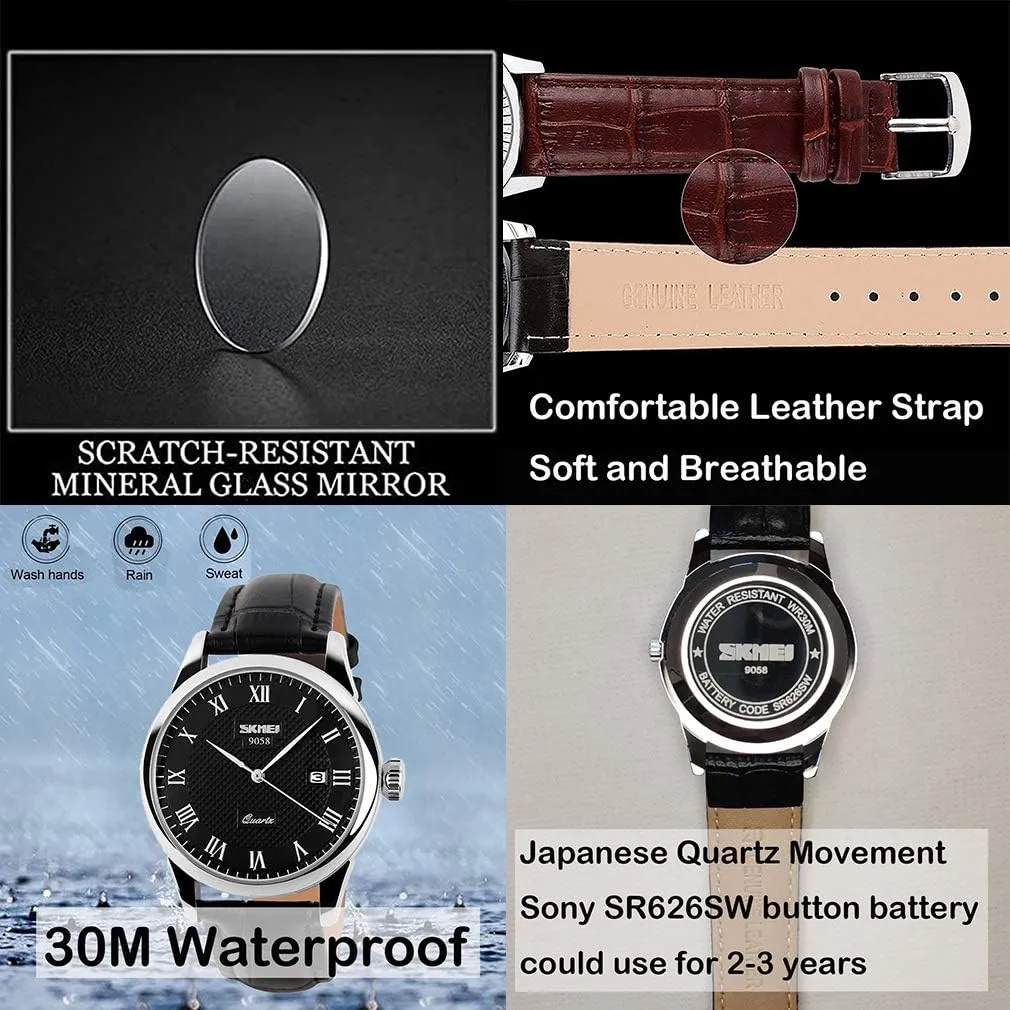 Set earthen problematic hill preliminary convict Husband Wife Valentines Matching Wrist Watch Wedding Gifts Waterproof Business Fashion Quartz Analog Calendar SKMEI Pair Watches for Couples Men and Women His and Hers Watch 