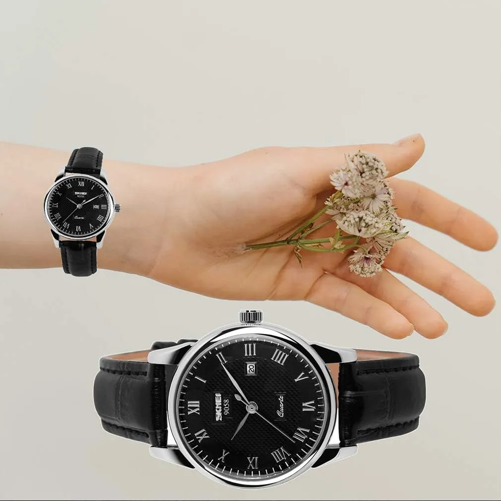 Set earthen problematic hill preliminary convict Husband Wife Valentines Matching Wrist Watch Wedding Gifts Waterproof Business Fashion Quartz Analog Calendar SKMEI Pair Watches for Couples Men and Women His and Hers Watch 