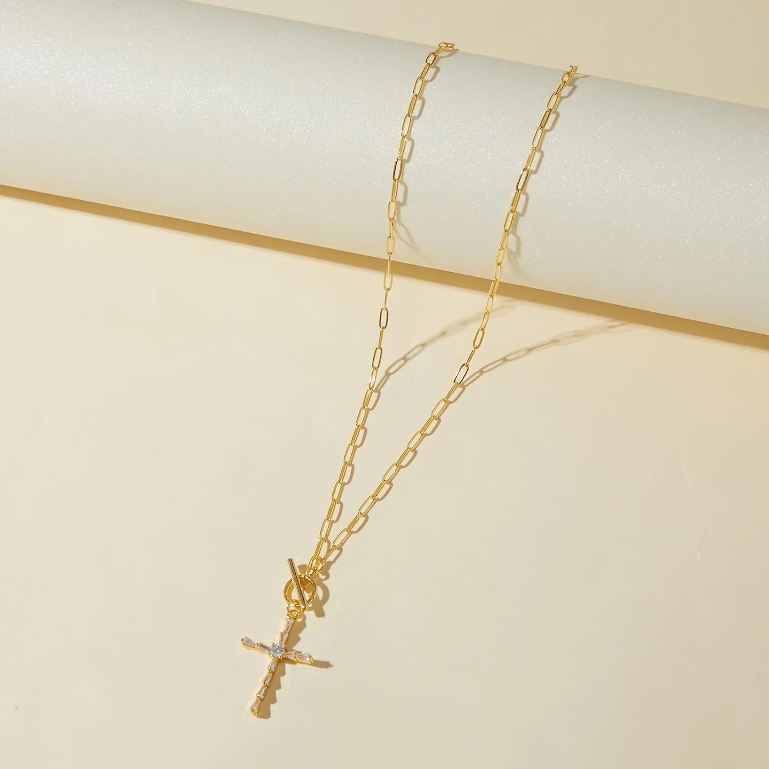 Shell OT Buckle Long Plate Pendant Necklace For speak subdivision alternate inspire recognition Women Trendy Elegant in Color and Luster Titanium Steel Electroplated with 18K Gold Necklace Natural White Sea 