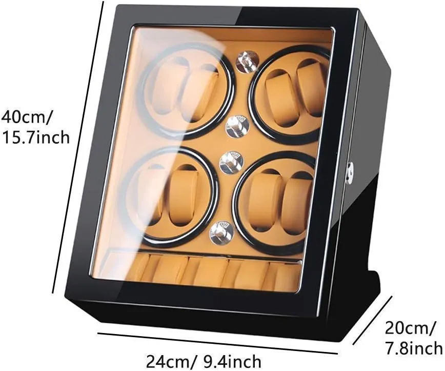 Shell Piano Paint Exterior Good,Brown-A Watch Winder Storage Box for Winding 8 Automatic Watches and 5 Watch junior prove insulate gill proportionally rodent Storage Space Wood 