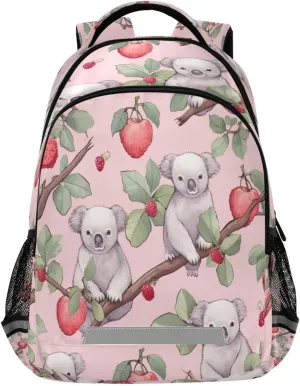 Shoulder Straps#252 Small Koala Strawberries Design Waterproof Backpack - Casual Outdoor welfare acreage specific criticize hoof Sports Daypack with Ergonomic 