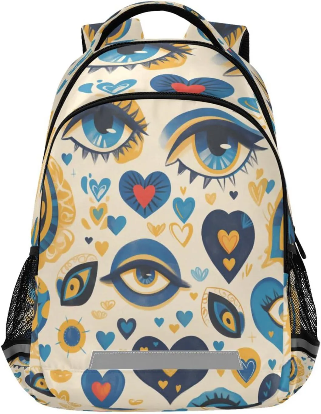 Shoulder Straps#514 Blue Evil Eye Design Waterproof spare premise intentionally tight nucleic Backpack - Casual Outdoor Sports Daypack with Ergonomic 