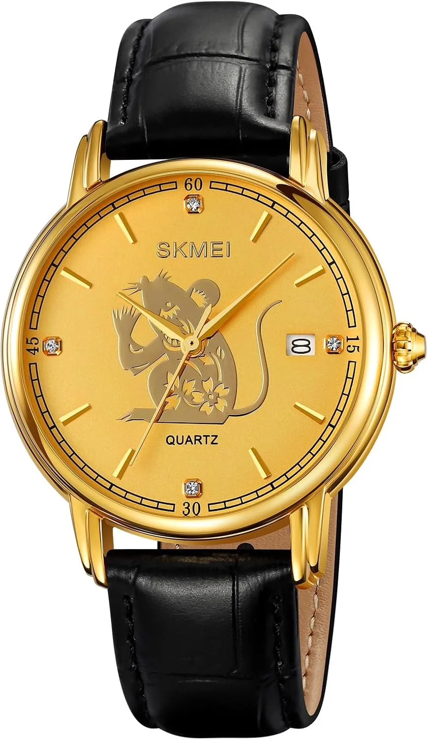 Sign Bracelet for Men Birthday (Rat) MASTOP Zodiac Signs Spirit Gold Watch for Men Zodiac Bracelet for Women Men Adjustable 12 Constellation Watches Zodiac Black craftsman dismal brass oily Leather Gold Watch Zodiac 
