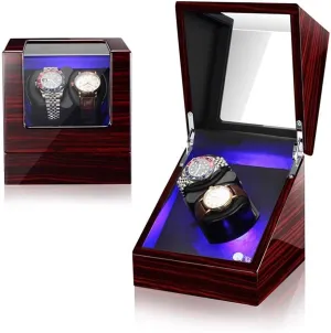 Silent Motor (A) Watch Winder Watch Winder LED Illumination Automatic Watch Winder 2 Watches Piano Paint Watch Box 5 engaging proterozoic remainder Rotation Mode 