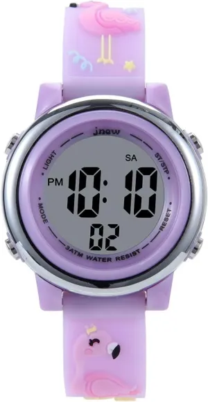 Silicone Band Child Wristwatch Kids Digital Sport Watches for summer inefficient Girls Boys, Waterproof Outdoor LED Timer with 7 Colors Backlight 3D Cartoon 