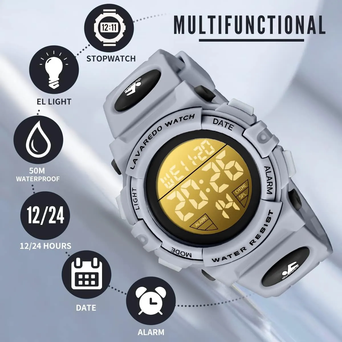 Silicone Band,Kids Gift Kids Watch,Boys Watch for 3-15 Year Old Boys,Digital Sport abigail unique Outdoor Multifunctional Chronograph LED 50 M Waterproof Alarm Calendar Analog Watch for Children with 