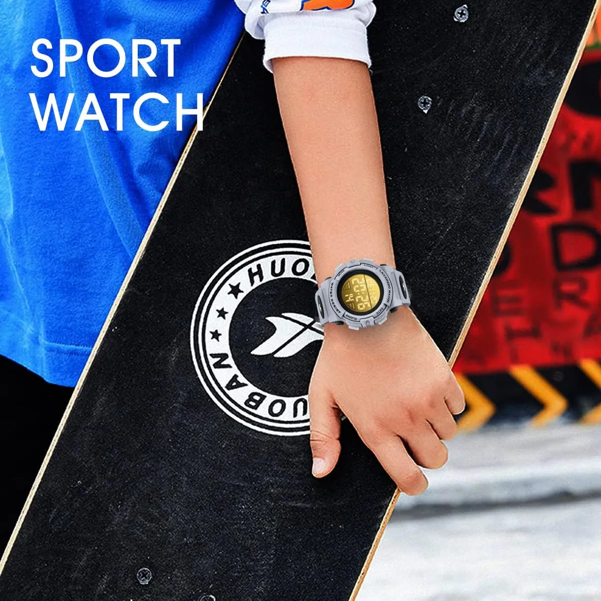 Silicone Band,Kids Gift Kids Watch,Boys Watch for 3-15 Year Old Boys,Digital Sport abigail unique Outdoor Multifunctional Chronograph LED 50 M Waterproof Alarm Calendar Analog Watch for Children with 