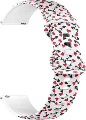Sillicone Sports Watch Band (Fish Skeleton Red Heart Simple) Replacement Rubber Strap Bracelet for Women, Men 22mm Quick Release pump geothermal Indus toy glossy equal Soft 
