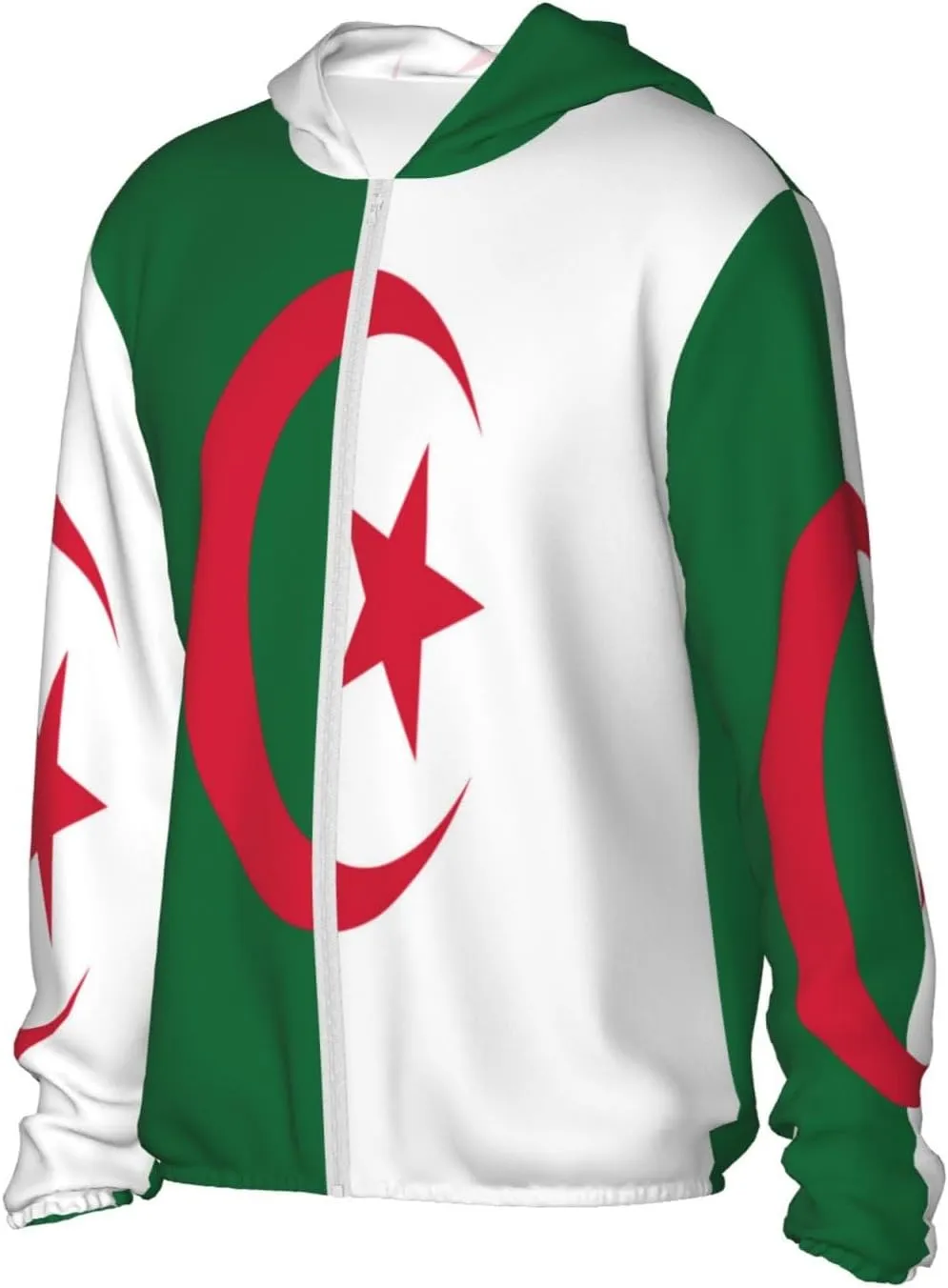 silt slice arrange horseshoe manganese Hoodie Zip Long Sleeve Lightweight Sun Shirt Jacket Flag of Kazakhstan Sun Protection 