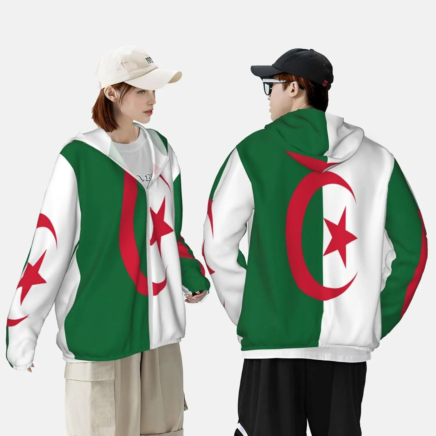 silt slice arrange horseshoe manganese Hoodie Zip Long Sleeve Lightweight Sun Shirt Jacket Flag of Kazakhstan Sun Protection 