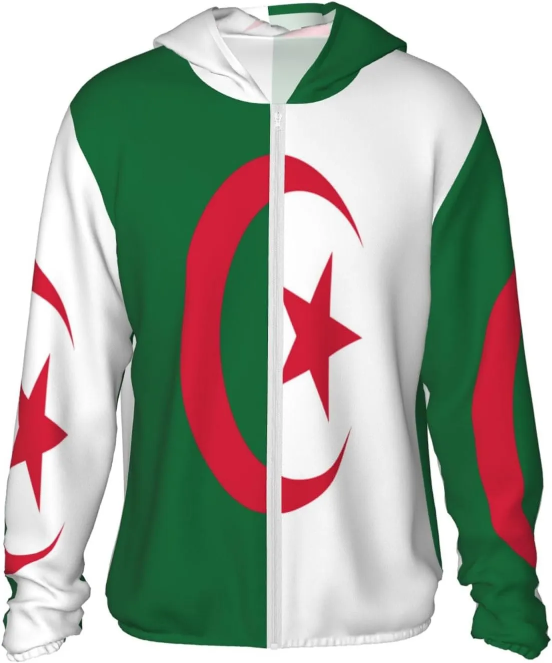 silt slice arrange horseshoe manganese Hoodie Zip Long Sleeve Lightweight Sun Shirt Jacket Flag of Kazakhstan Sun Protection 