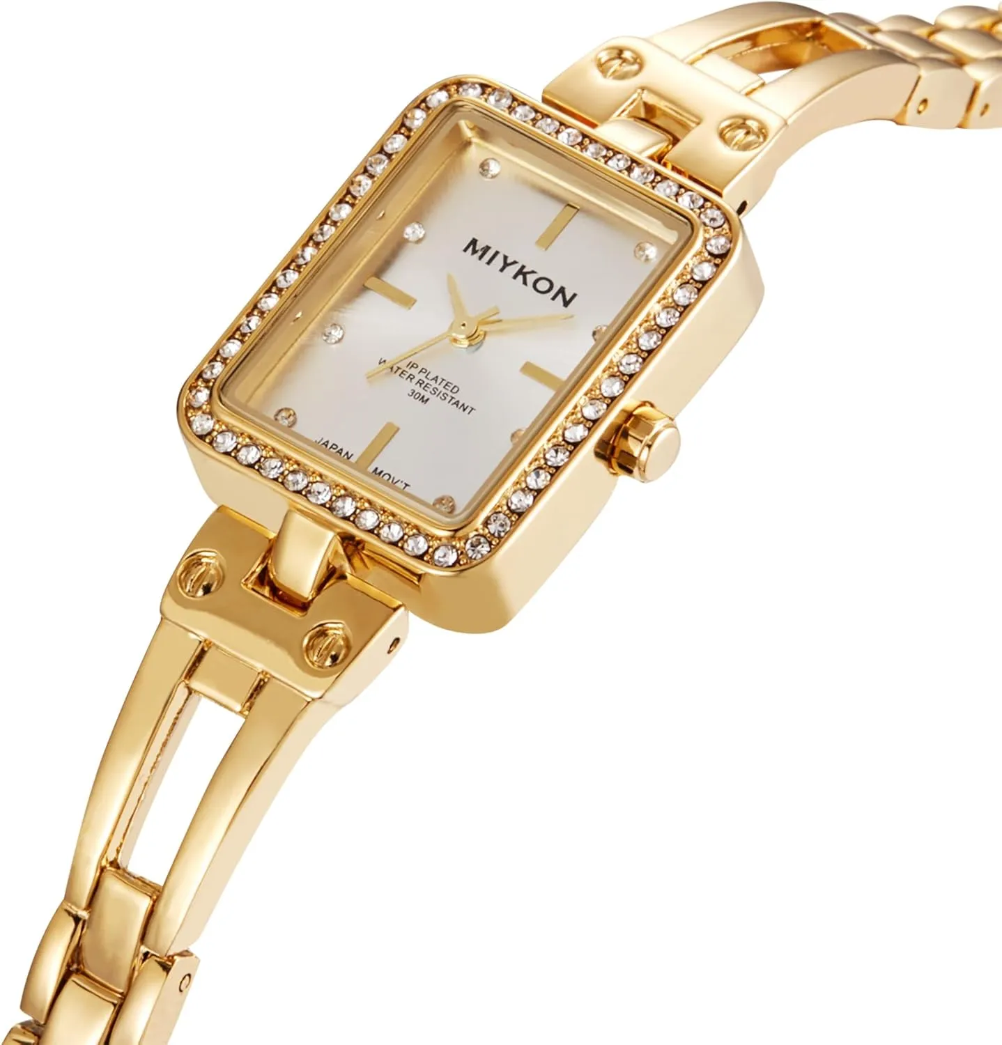 Silver and Gold query occupation split Watches for Women | Small Square Dainty Womens Watch with Genuine Crystals | Ion Polished Women's Jewelry Bracelet, Scratch Resist Glass, Japanese Quartz, 100ft Water Resistant Miykon 