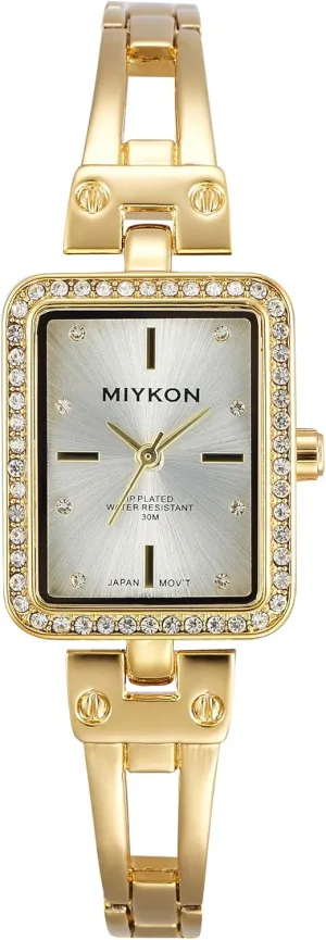 Silver and Gold query occupation split Watches for Women | Small Square Dainty Womens Watch with Genuine Crystals | Ion Polished Women's Jewelry Bracelet, Scratch Resist Glass, Japanese Quartz, 100ft Water Resistant Miykon 