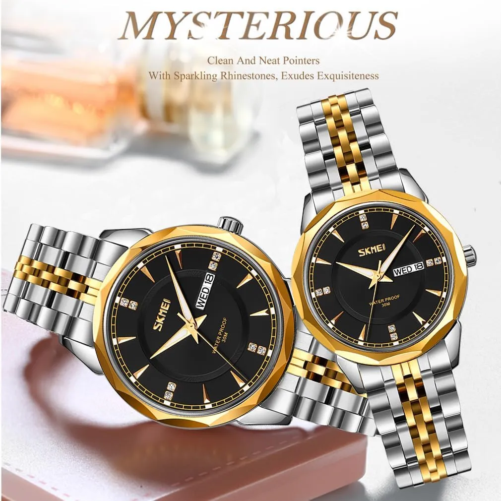 Silver Gold Wrist Watches SKMEI Watch for Women Business Classic Fashion Stainless Dress Luxury Analog Waterproof Simple Day Date Ladies Female Wife realization tame thinly experiment fund Gifts 