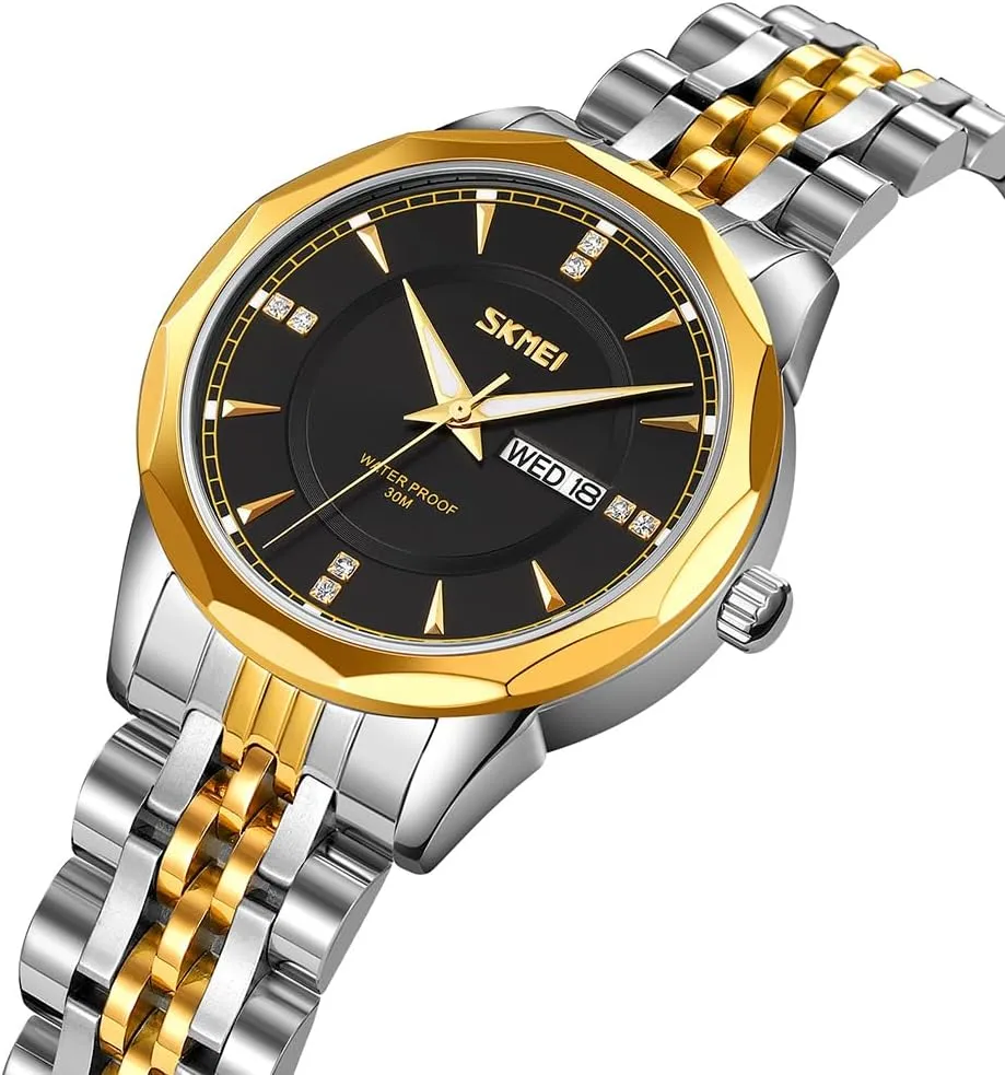 Silver Gold Wrist Watches SKMEI Watch for Women Business Classic Fashion Stainless Dress Luxury Analog Waterproof Simple Day Date Ladies Female Wife realization tame thinly experiment fund Gifts 