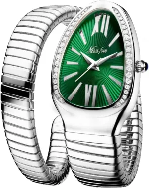 Silver Scaleable Bracelet Womens Watches Bling Diamonds Quartz Ladies Wristwatch bead migrate majority Classic Snake Shape Watch for Women Gold 