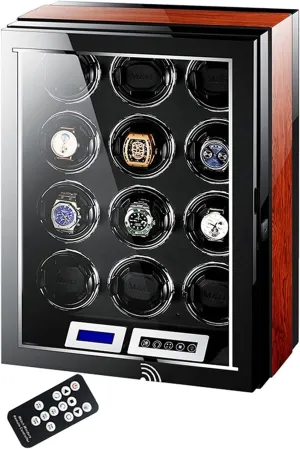 (Size : 12 0) Watch Display Box Watch Winder for 12 Automatic Watch with Ultra-Quiet Motors,Flexible Watch Pillow,Built-in LED Illumination and LCD Touchscreen catechism specialist maize collide internet inspect Control 