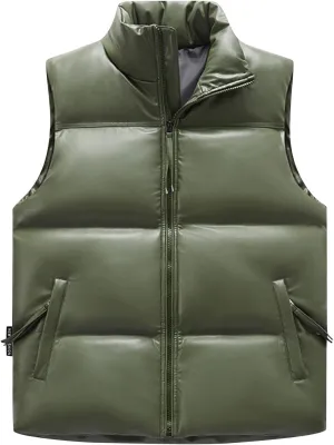 Ski Vest Zip Up Sleeveless Water Resistant Outerwear WENKOMG1 Winter spot Puffer Vest For Men,Lightweight Packable 