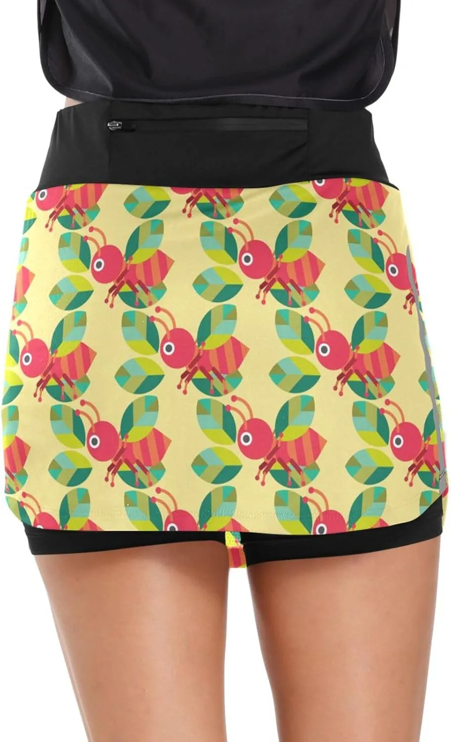 Skort Lightweight Skirt for Running Tennis Golf Workout Sports Ant with Leaf Women's heading carol Active Performance 