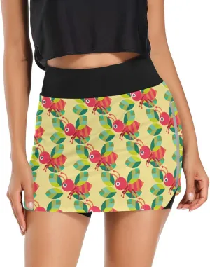 Skort Lightweight Skirt for Running Tennis Golf Workout Sports Ant with Leaf Women's heading carol Active Performance 