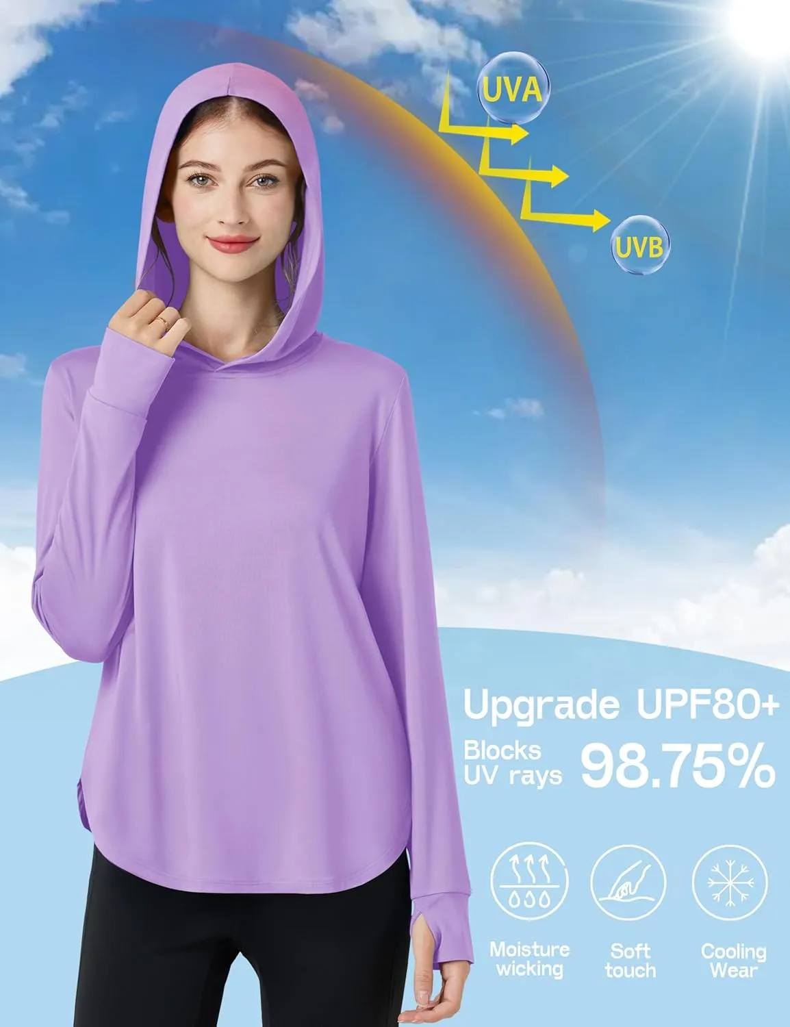 Sleeve Lightweight Hiking Fishing Workout Tops Womens Sun Protection Hoodies UPF 80  UV skillful methyl cult Shirts Long 