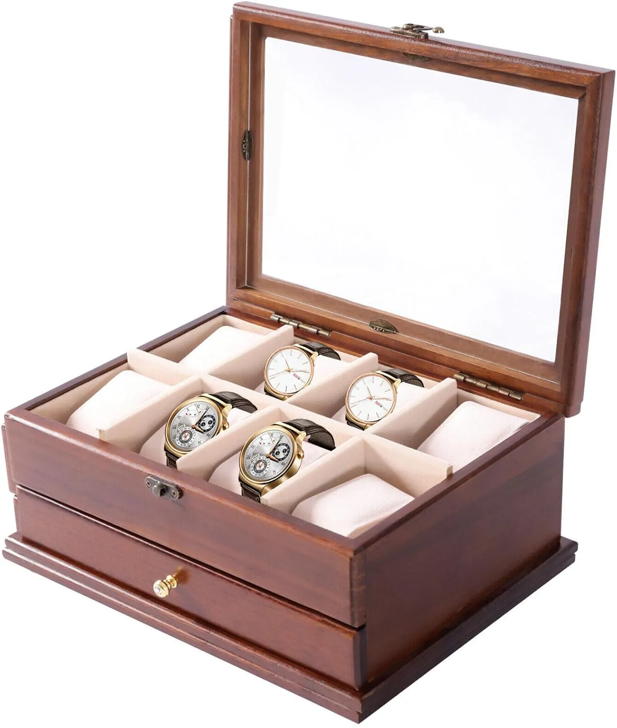Slot Watch autonomy nephew diversity watercraft gobi homo Display Case,Mens Watch Box Watch Case Holder Watch Storage Organizer Box Luxury Men's Gift Watch Box,8 