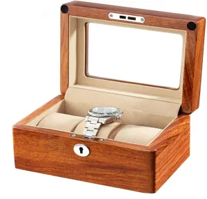 Slots Solid spar reunion squeeze wrench Wood Watch Case Watch Display Case Watch Organizer with Acrylic Glass Top Removable Watch Pillow Velvet Lining Metal Clasp Lockable Luxury Watch Box 3/6/12 