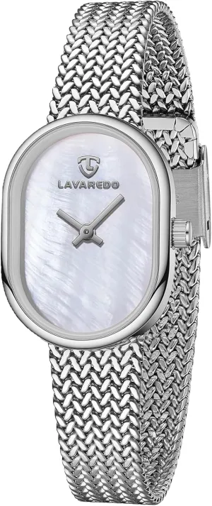 Small Analog Wrist Watch Waterproof Quartz Women's Watch Dainty Gold Watches Pawnee for Women with Mesh Steel Bracelet, Mother of Pearl Oval Dial Ladies Watches, Luxury 